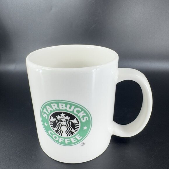 2004 STARBUCKS 12 Oz Coffee Mug Cup Green Black White Older Mermaid Logo Ceramic - Picture 8 of 10